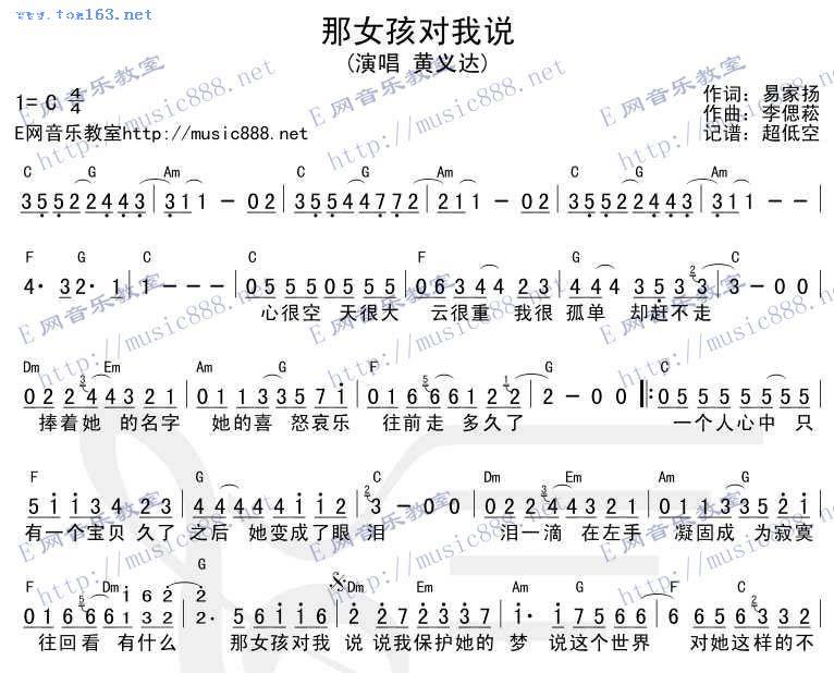 那女孩对我说（词：易家扬，曲：李他崧）歌谱1.jpeg